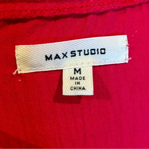 Max Studio Red Tie Front Sleeveless Sundress - Picture 4 of 5